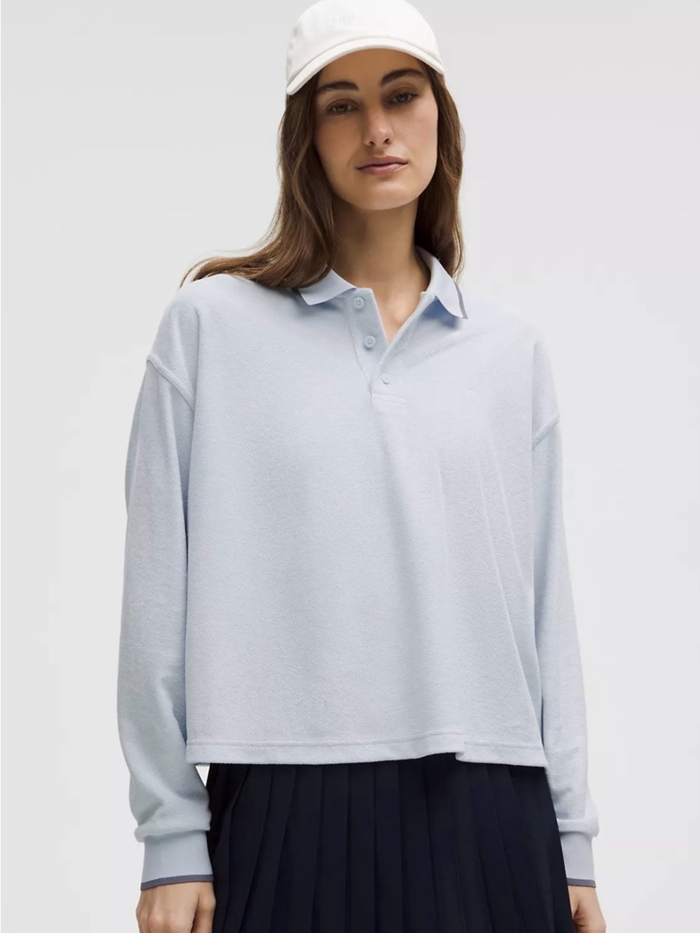 lululemon athletica Light Blue Long-Sleeve Polo Sweatshirt